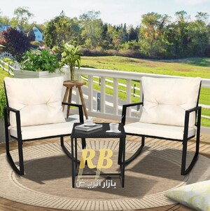 طقم كراسي هزازة مع طاولة جانبية